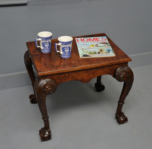 ANTIQUE 1920S BURR WALNUT SIDE COFFEE TABLE - ADDITIONAL PHOTO 7