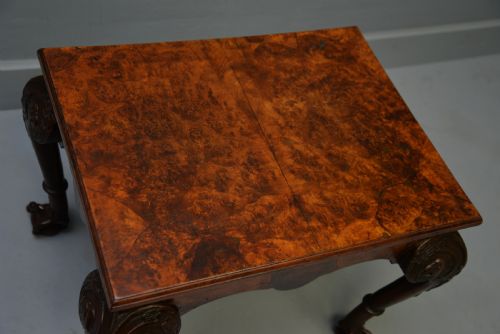 ANTIQUE 1920S BURR WALNUT SIDE COFFEE TABLE - ADDITIONAL PHOTO 13