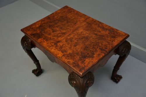ANTIQUE 1920S BURR WALNUT SIDE COFFEE TABLE - ADDITIONAL PHOTO 14