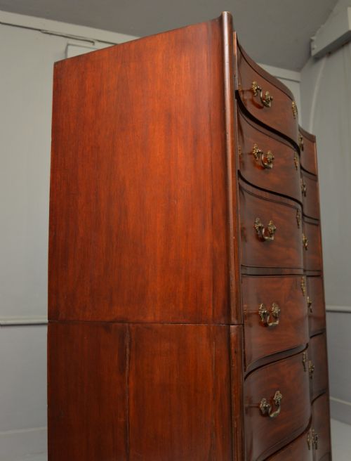 TALL GEORGIAN MAHOGANY SERPENTINE CHEST OF DRAWERS - ADDITIONAL PHOTO 21