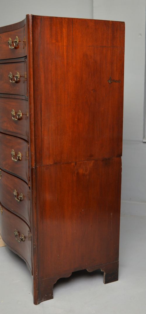 TALL GEORGIAN MAHOGANY SERPENTINE CHEST OF DRAWERS - ADDITIONAL PHOTO 22