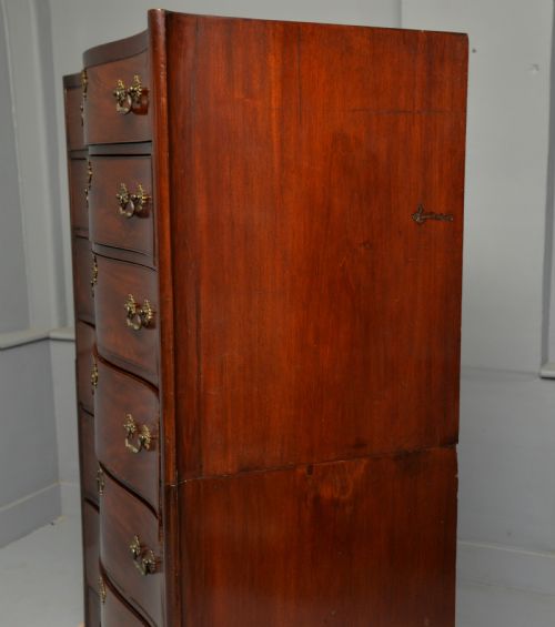 TALL GEORGIAN MAHOGANY SERPENTINE CHEST OF DRAWERS - ADDITIONAL PHOTO 23
