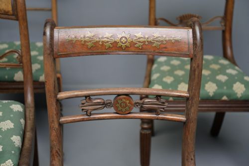 HARLEQUIN SET OF SIX REGENCY ROSEWOOD AND MAHOGANY DINING CHAIRS - ADDITIONAL PHOTO 2