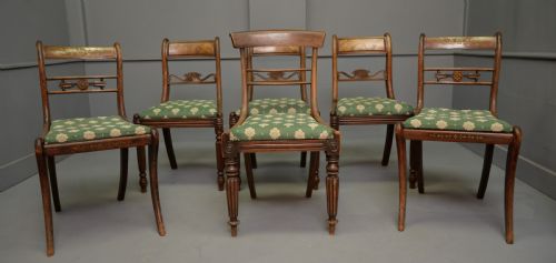 HARLEQUIN SET OF SIX REGENCY ROSEWOOD AND MAHOGANY DINING CHAIRS - ADDITIONAL PHOTO 18