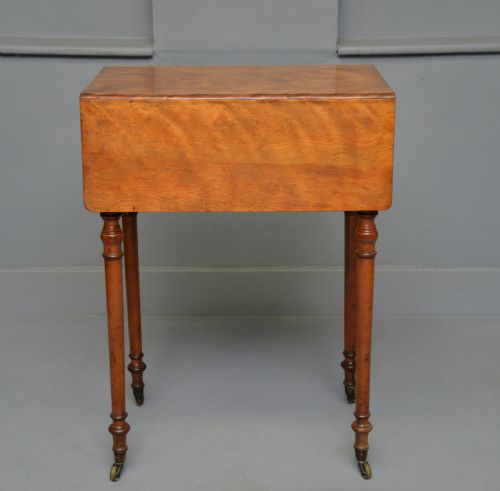 ELEGANT REGENCY SATINWOOD SMALL PEMBROKE SIDE LAMP OCCASIONAL TABLE - ADDITIONAL PHOTO 8
