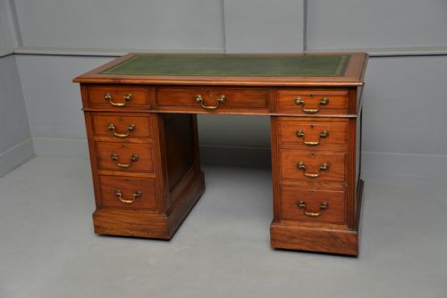 VICTORIAN SOLID MAHOGANY PEDESTAL DESK - ADDITIONAL PHOTO 6