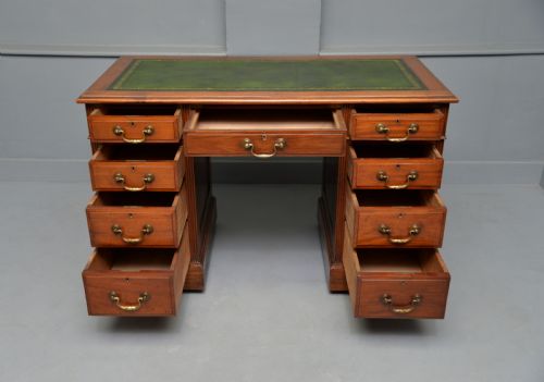 VICTORIAN SOLID MAHOGANY PEDESTAL DESK - ADDITIONAL PHOTO 7