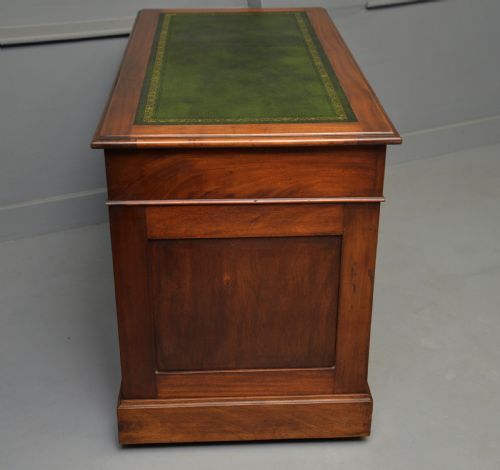 VICTORIAN SOLID MAHOGANY PEDESTAL DESK - ADDITIONAL PHOTO 14