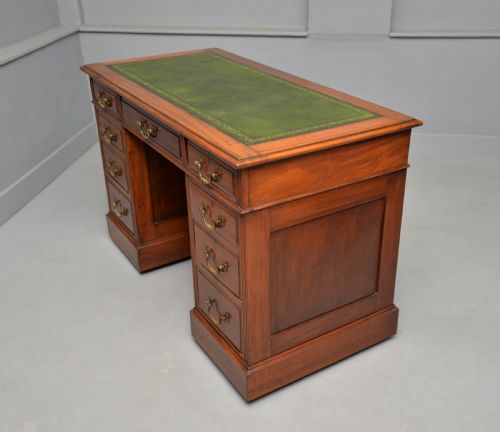 VICTORIAN SOLID MAHOGANY PEDESTAL DESK - ADDITIONAL PHOTO 16