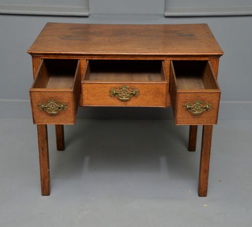 GEORGE III GEORGIAN SOLID OAK LOWBOY SIDE TABLE - ADDITIONAL PHOTO 10