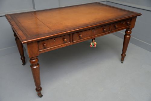 VICTORIAN MAHOGANY PARTNERS WRITING TABLE LIBRARY DESK - ADDITIONAL PHOTO 8