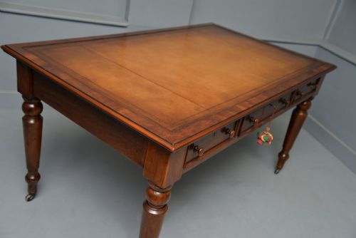 VICTORIAN MAHOGANY PARTNERS WRITING TABLE LIBRARY DESK - ADDITIONAL PHOTO 11
