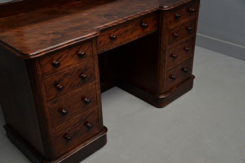 VICTORIAN PLUM PUDDING MAHOGANY PEDESTAL DESK - ADDITIONAL PHOTO 8