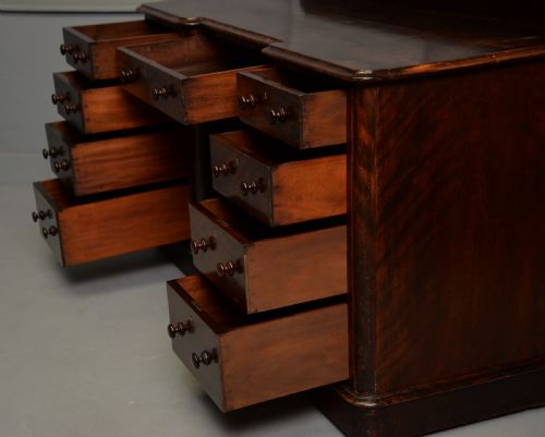 VICTORIAN PLUM PUDDING MAHOGANY PEDESTAL DESK - ADDITIONAL PHOTO 16