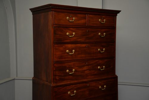 GEORGIAN GEORGE III MAHOGANY CHEST ON CHEST TALLBOY - ADDITIONAL PHOTO 7