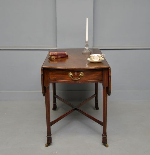 UNUSUAL GEORGIAN GEORGE III MAHOGANY BUTTERFLY PEMBROKE DINING TABLE - ADDITIONAL PHOTO 12
