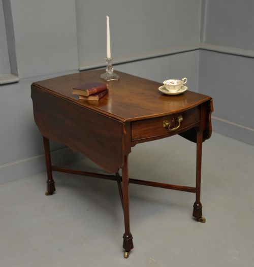 UNUSUAL GEORGIAN GEORGE III MAHOGANY BUTTERFLY PEMBROKE DINING TABLE - ADDITIONAL PHOTO 13