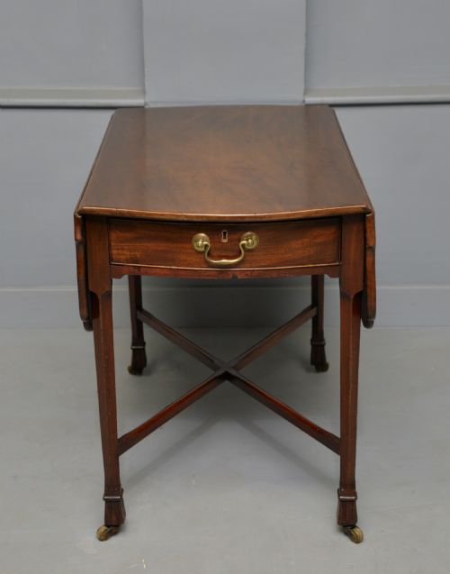 UNUSUAL GEORGIAN GEORGE III MAHOGANY BUTTERFLY PEMBROKE DINING TABLE - ADDITIONAL PHOTO 15