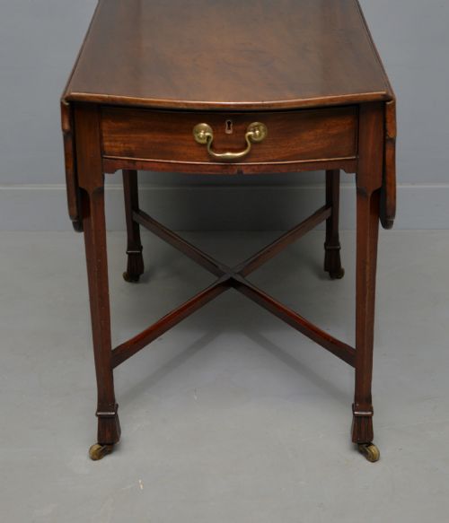 UNUSUAL GEORGIAN GEORGE III MAHOGANY BUTTERFLY PEMBROKE DINING TABLE - ADDITIONAL PHOTO 16