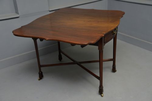 UNUSUAL GEORGIAN GEORGE III MAHOGANY BUTTERFLY PEMBROKE DINING TABLE - ADDITIONAL PHOTO 23