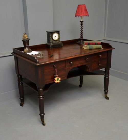 WILLIAM IV EARLY 19TH CENTURY MAHOGANY WRITING TABLE DESK - ADDITIONAL PHOTO 2