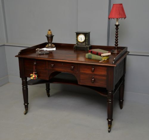 WILLIAM IV EARLY 19TH CENTURY MAHOGANY WRITING TABLE DESK - ADDITIONAL PHOTO 3