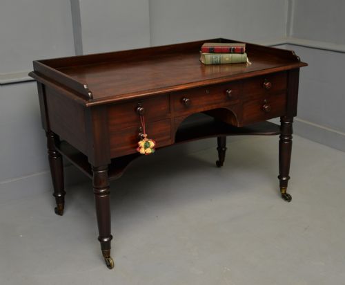 WILLIAM IV EARLY 19TH CENTURY MAHOGANY WRITING TABLE DESK - ADDITIONAL PHOTO 4