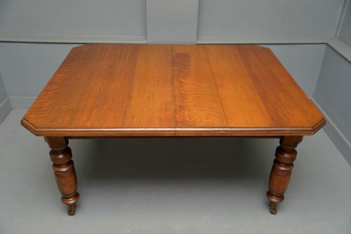 VICTORIAN GOLDEN OAK EXTENDING DINING TABLE - ADDITIONAL PHOTO 5