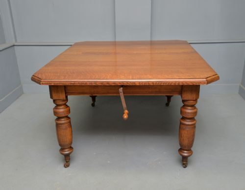 VICTORIAN GOLDEN OAK EXTENDING DINING TABLE - ADDITIONAL PHOTO 13