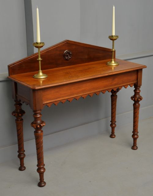 victorian walnut gothic revival hall side lamp table - CATEGORY: ANTIQUE TABLES - DATED VICTORIAN