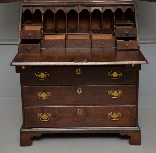 GEORGIAN GEORGE III OAK BUREAU BOOKCASE CABINET - ADDITIONAL PHOTO 13