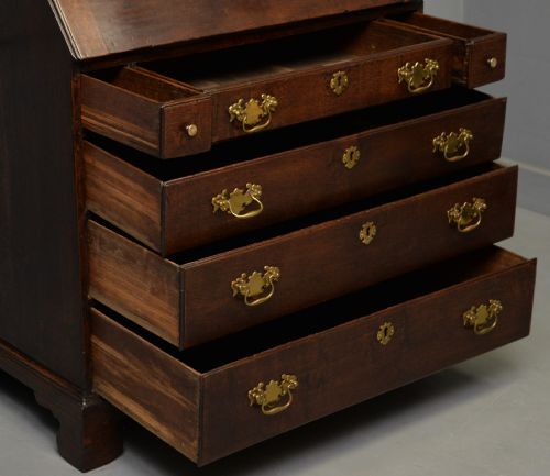GEORGIAN GEORGE III OAK BUREAU BOOKCASE CABINET - ADDITIONAL PHOTO 20