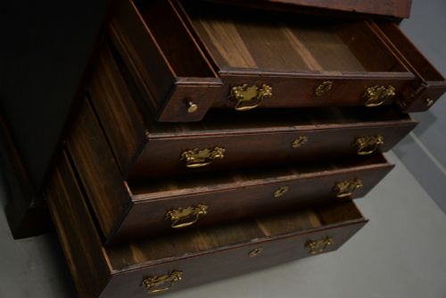 GEORGIAN GEORGE III OAK BUREAU BOOKCASE CABINET - ADDITIONAL PHOTO 21