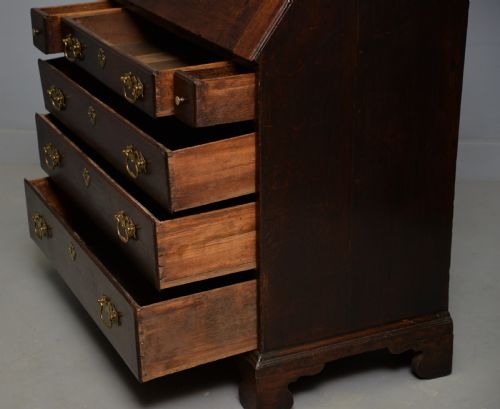 GEORGIAN GEORGE III OAK BUREAU BOOKCASE CABINET - ADDITIONAL PHOTO 24