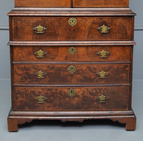 GEORGE II WALNUT SECRETAIRE BOOKCASE DESK C1730 - ADDITIONAL PHOTO 2