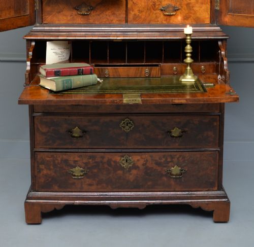 GEORGE II WALNUT SECRETAIRE BOOKCASE DESK C1730 - ADDITIONAL PHOTO 5