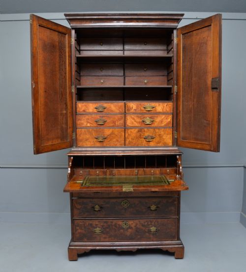 GEORGE II WALNUT SECRETAIRE BOOKCASE DESK C1730 - ADDITIONAL PHOTO 6