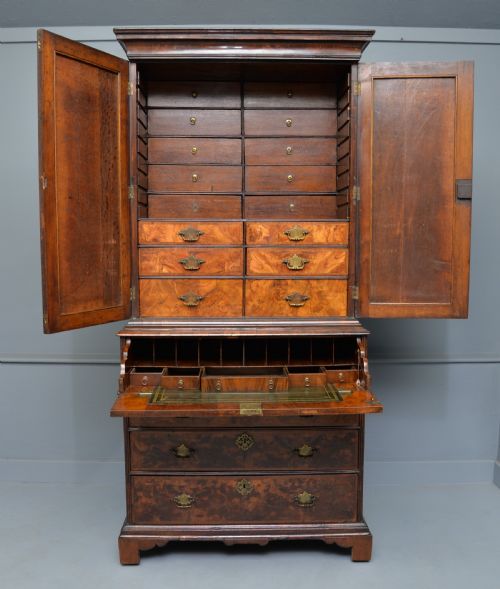 GEORGE II WALNUT SECRETAIRE BOOKCASE DESK C1730 - ADDITIONAL PHOTO 10