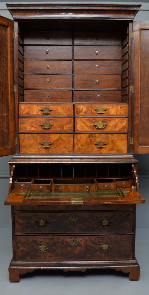 GEORGE II WALNUT SECRETAIRE BOOKCASE DESK C1730 - ADDITIONAL PHOTO 11