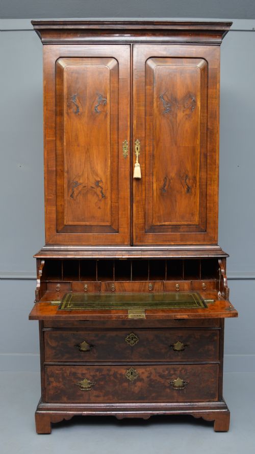 GEORGE II WALNUT SECRETAIRE BOOKCASE DESK C1730 - ADDITIONAL PHOTO 15
