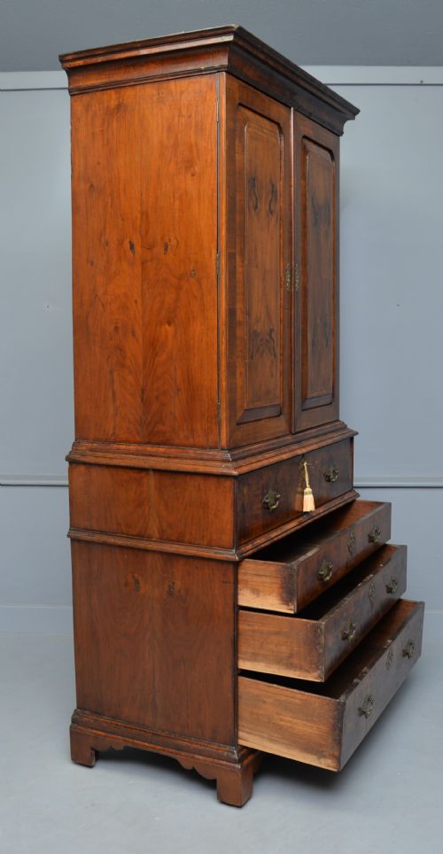 GEORGE II WALNUT SECRETAIRE BOOKCASE DESK C1730 - ADDITIONAL PHOTO 20