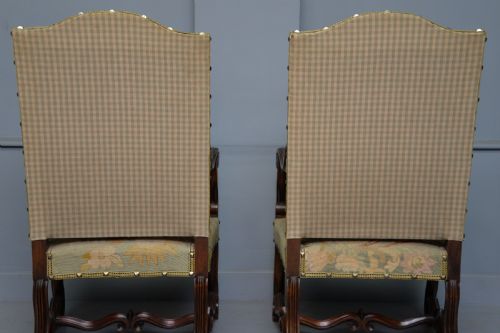 PAIR OF LOUIS XIII STYLE WALNUT ARMCHAIRS WITH TAPESTRY UPHOLSTERY - ADDITIONAL PHOTO 17