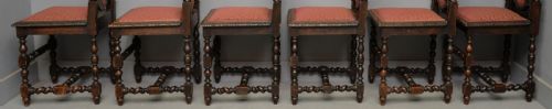 SET OF SIX CAROLEAN JACOBEAN STYLE CARVED OAK DINING CHAIRS - ADDITIONAL PHOTO 13