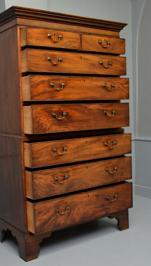 GEORGIAN GEORGE III MAHOGANY CHEST ON CHEST TALLBOY - ADDITIONAL PHOTO 8