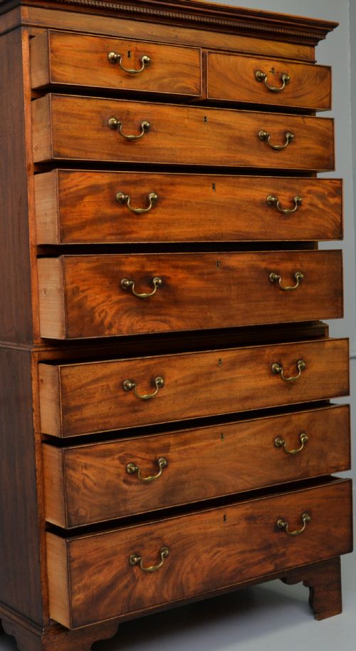 GEORGIAN GEORGE III MAHOGANY CHEST ON CHEST TALLBOY - ADDITIONAL PHOTO 9