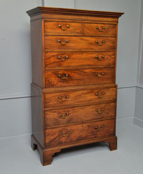 GEORGIAN GEORGE III MAHOGANY CHEST ON CHEST TALLBOY - ADDITIONAL PHOTO 10