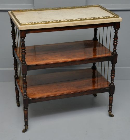 regency rosewood marble whatnot shelves - CATEGORY: ANTIQUE FURNITURE - DATED REGENCY