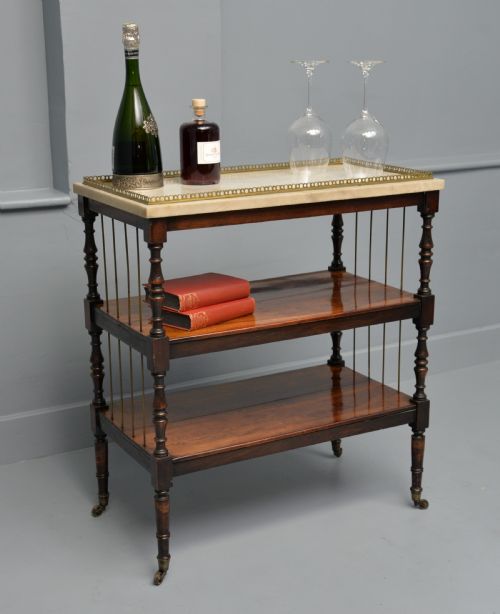 REGENCY ROSEWOOD MARBLE WHATNOT SHELVES - ADDITIONAL PHOTO 2