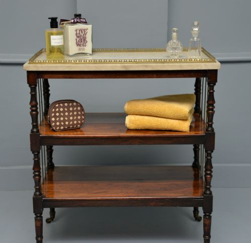 REGENCY ROSEWOOD MARBLE WHATNOT SHELVES - ADDITIONAL PHOTO 5