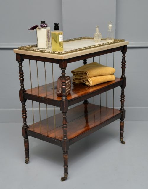 REGENCY ROSEWOOD MARBLE WHATNOT SHELVES - ADDITIONAL PHOTO 8